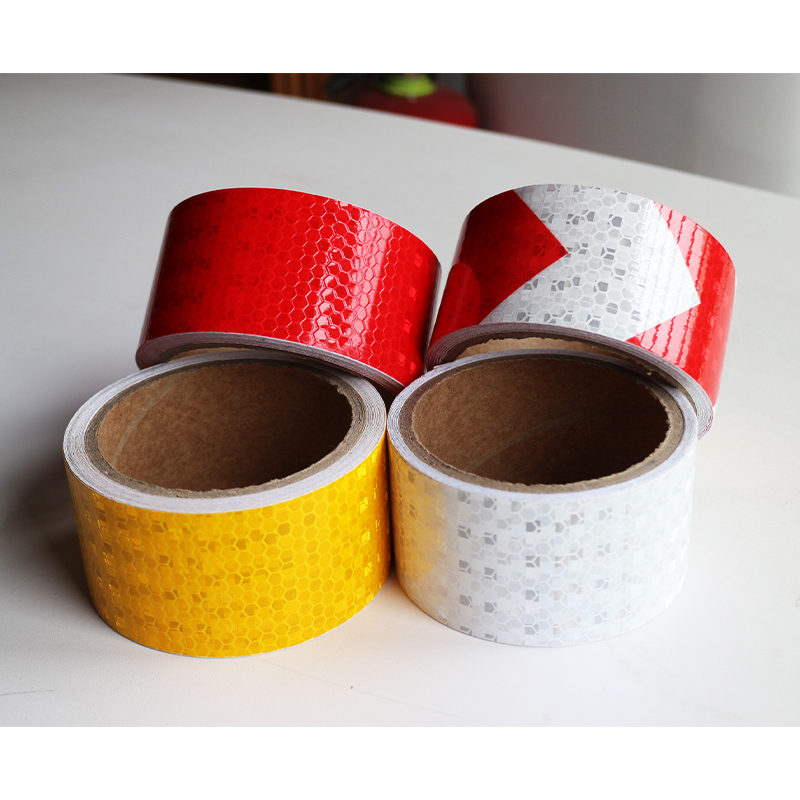 Yellow Honeycomb Pattern PVC Reflective Safety Tape - 